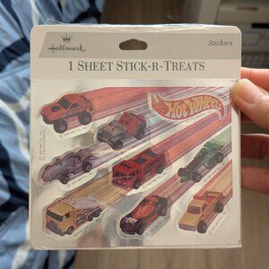 Vintage 1990s Hot Wheels foil stickers - 1 sheet, Hallmark Stick-R-Treats